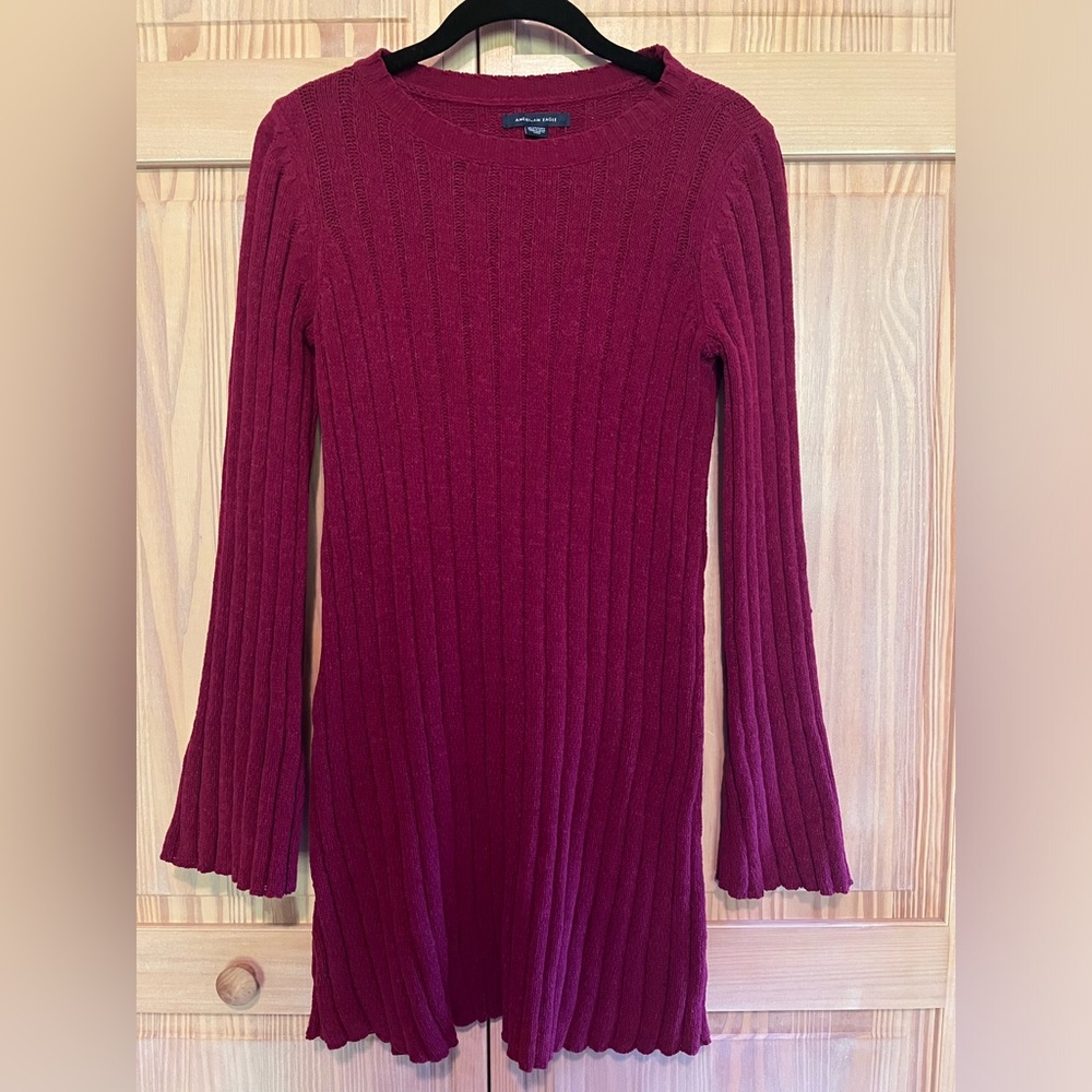American Eagle knit sweater dress size XS color red